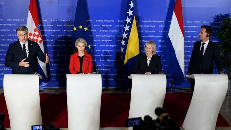 Von der Leyen, Plenković, Rutte: BiH has chance to join EU sooner with reforms